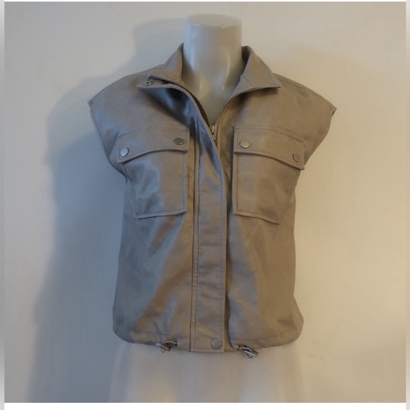 Bagatelle Gray Faux Leather Vest - Picture 3 of 4